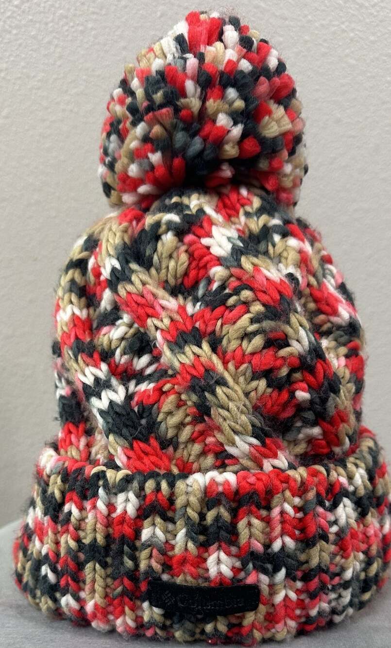 Columbia Pom Beanie Hat Multi-Color Fleece Lined Winter
